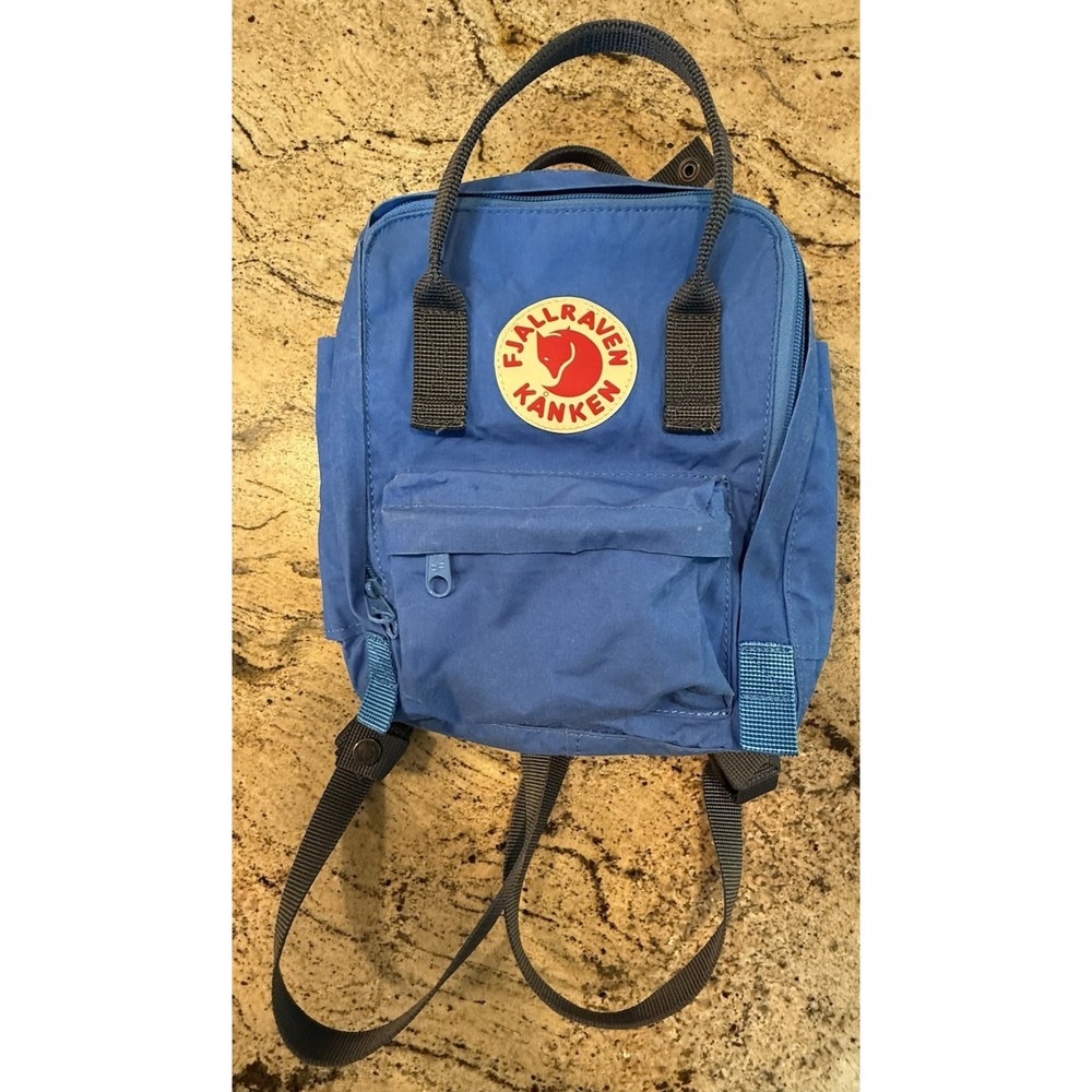 Fjallraven KANKEN Electric Blue Mini Pack Logo Daypack Backpack
